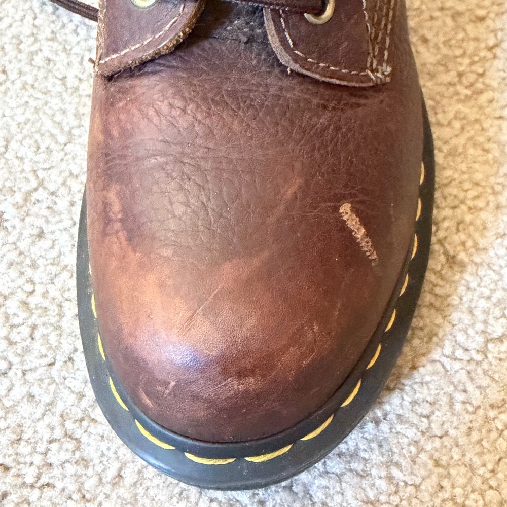 Women’s Dr. Martens Dark Brown Leather Steel Toe Lace-Up Boots - Size 7 - Picture 5 of 13